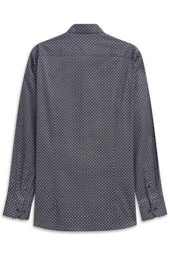 Bugatti Diamond Print Shirt  - Navy