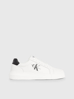Calvin Klein Cupsole Leather Trainers-Footwear-Calvin Klein-White/Black-41-Diffney Menswear