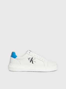 Calvin Klein Cupsole Leather Trainers-Footwear-Calvin Klein-White/Blue-41-Diffney Menswear