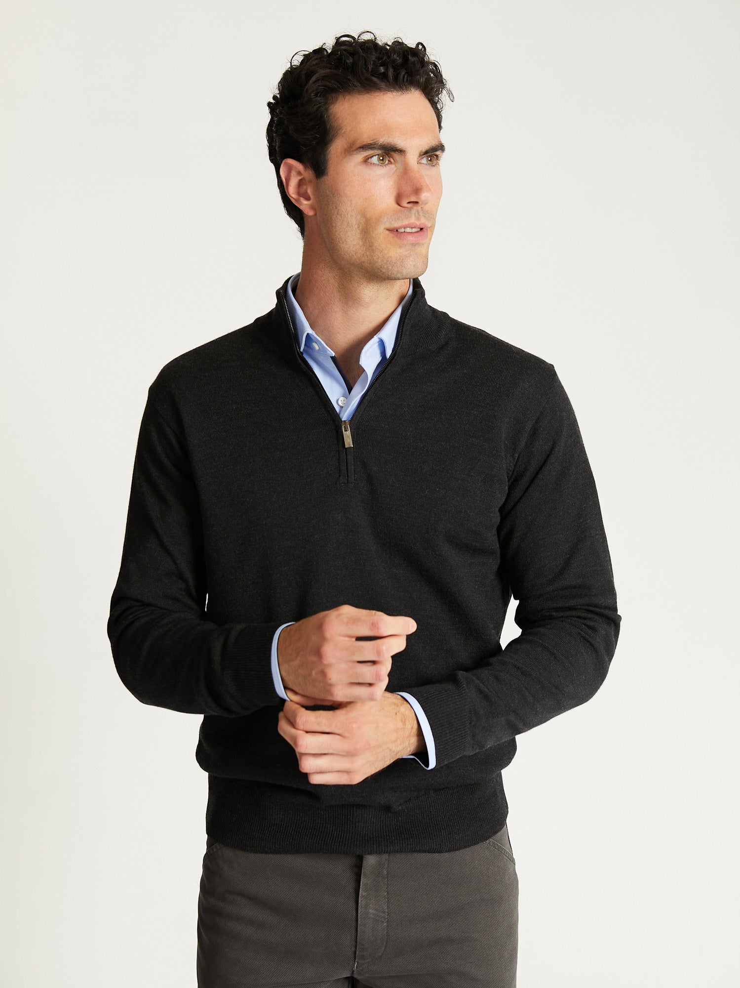 Merino wool half zip sweater sale