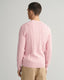 Gant Cotton Cable Knit Crew Neck Sweater-Knitwear-Gant-Pink-M-Diffney Menswear