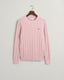 Gant Cotton Cable Knit Crew Neck Sweater-Knitwear-Gant-Pink-M-Diffney Menswear