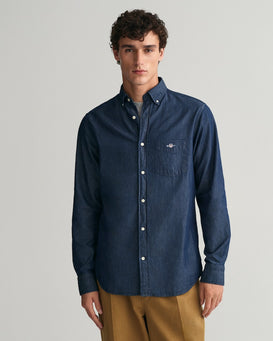Gant Regular Fit Shirt-Casual shirts-Gant-Indigo-M-Diffney Menswear