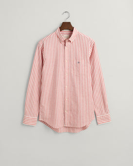 Gant Regular Fit Striped Cotton Linen Shirt-Casual shirts-Gant-Pink-M-Diffney Menswear