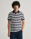 Gant Wide Striped Piqué Polo Shirt-Tops-Gant-Evening Blue-M-Diffney Menswear