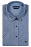Giordano Short Sleeve Button Down Washed Linen Stripe Shirt