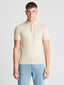Slim Fit Knitted Cotton Short-Sleeve Polo-Tops-Remus Uomo-Beige-S-Diffney Menswear