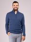 Diffney Chunky Wool Half Zip Sweater - Denim