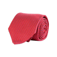 Amanda Christensen Micro Pattern Silk Tie-Ties-Amanda Christensen-Red-One-Diffney Menswear