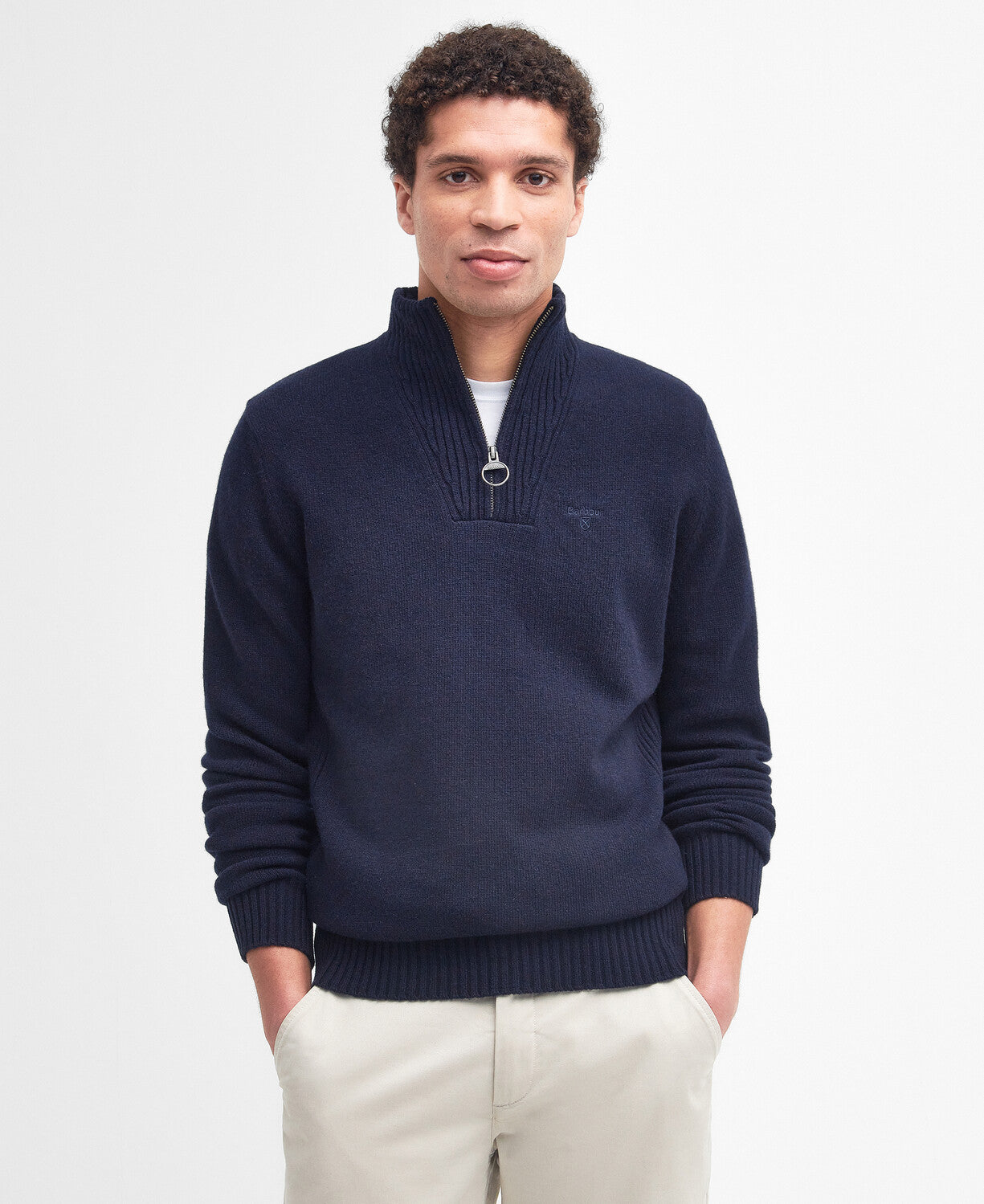 Barbour half zip lambswool jumper sale