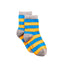 Blue & Orange Stripe Bamboo Sock (seamless toe)