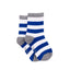 Blue & White Stripe Bamboo Sock (seamless toe)