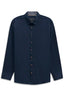Bugatti Button Down Plain Shirt  - Navy