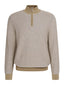 Bugatti Half-zip Cotton Sweater-Knitwear-Bugatti-Beige-S-Diffney Menswear