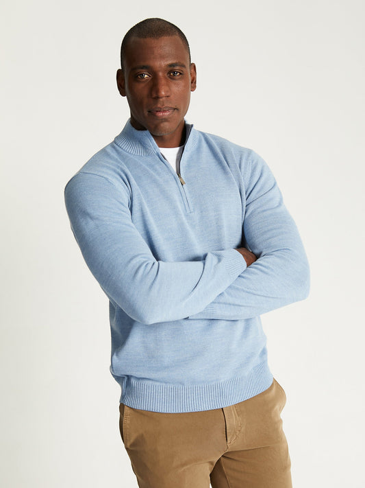 Diffney 2-Ply Merino Wool Mix Half-Zip Sweater