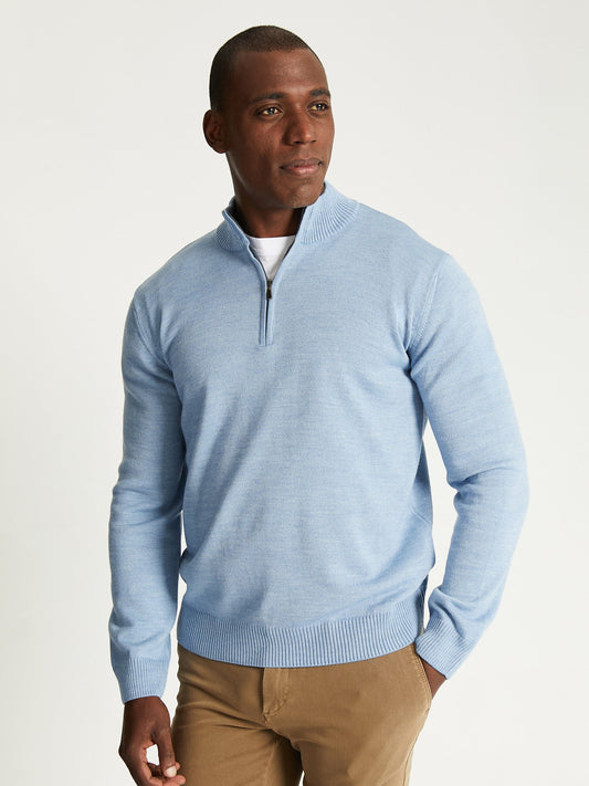 Diffney 2-Ply Merino Wool Mix Half-Zip Sweater