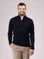 Diffney Half Zip Merino Wool Mix Sweater - Navy
