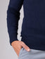 Diffney Chunky Wool Half Zip Sweater - Navy