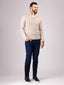 Diffney Chunky Wool Half Zip Sweater - Beige