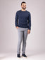 Diffney Wool Mix Crew Knit - Denim