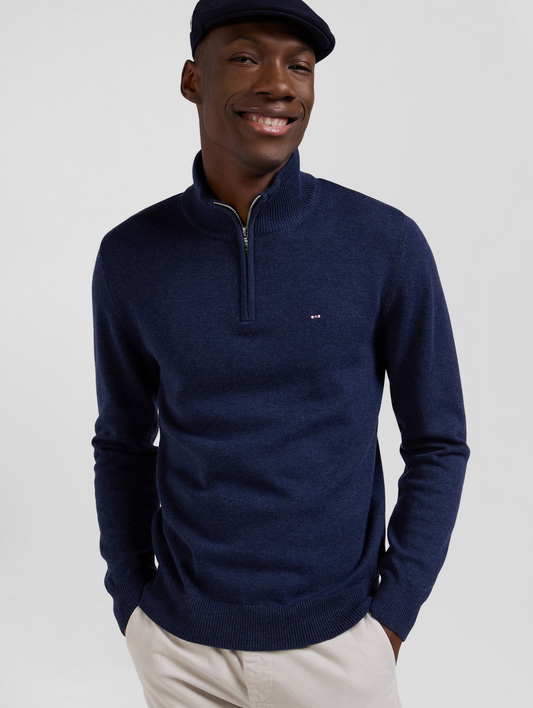 Eden Park Half Zip Wool And Cotton Jumper