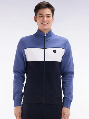 Eden Park Panneled Full Zip Sweater