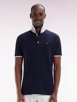 Eden Park Short Sleeved Cotton Contrasting Collar Polo Shirt