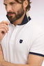 Eden Park Slim Fit Cotton Polo with Navy Contrast Panels
