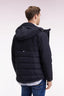 Eden Park Windbreaker In Navy Mixed Nylon With Integrated Hood