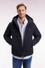 Eden Park Windbreaker In Navy Mixed Nylon With Integrated Hood