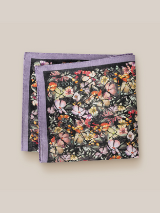 Eton Floral Linen Pocket Square