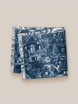 Eton Palm Tree Linen Pocket Square