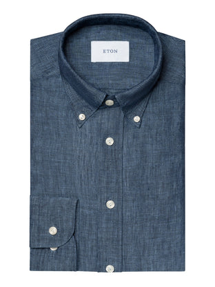 Eton Plain Weave Linen Regular Fit Shirt