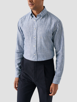 Eton Striped Linen Slim Fit Shirt