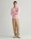 Gant Cotton Cable Knit Crew Neck Sweater-Knitwear-Gant-Pink-M-Diffney Menswear