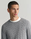 Gant Cotton Cable Knit Crew Neck Sweater-Knitwear-Gant-Pink-M-Diffney Menswear