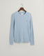 Gant Cotton Cable Knit Crew Neck Sweater-Knitwear-Gant-Blue-M-Diffney Menswear