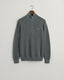 Gant Cotton Piqué Half-Zip Sweater-Knitwear-Gant-Navy-S-Diffney Menswear