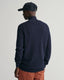 Gant Cotton Piqué Half-Zip Sweater-Knitwear-Gant-Navy-S-Diffney Menswear