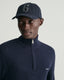 Gant Cotton Piqué Half-Zip Sweater-Knitwear-Gant-Navy-S-Diffney Menswear