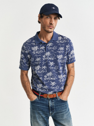 Gant Island Print Polo Shirt