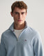 Gant Shield Half-Zip Sweatshirt-Knitwear-Gant-Mint Green-M-Diffney Menswear