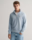 Gant Shield Half-Zip Sweatshirt-Knitwear-Gant-Light Blue-M-Diffney Menswear