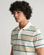 Gant Striped Piqué Polo Shirt-Tops-Gant-Beige-S-Diffney Menswear