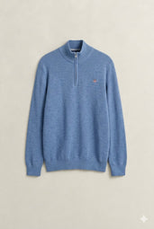 Gant Textured Cotton Half-Zip Sweater