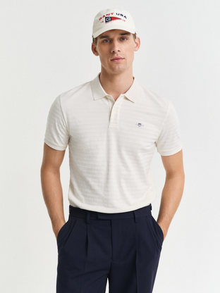 Gant Textured Striped Polo Shirt