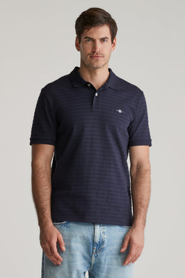 Gant Textured Striped Polo Shirt