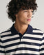 Gant Wide Striped Piqué Polo Shirt-Tops-Gant-Evening Blue-M-Diffney Menswear