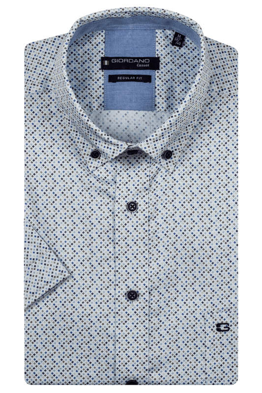 Giordano Short Sleeve Button Down Print Shirt