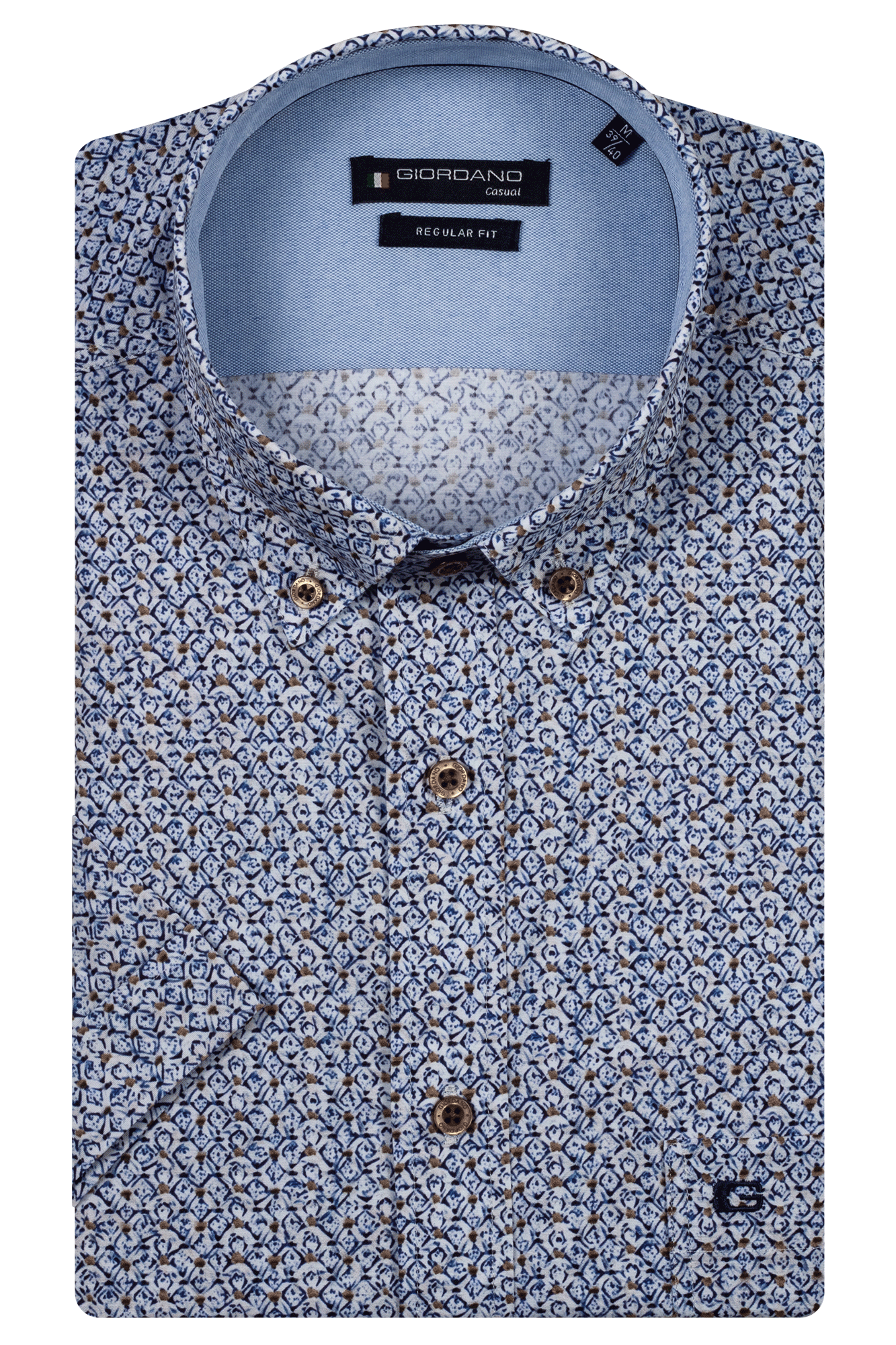 Giordano Short Sleeve Button Down Stretch Abstract Print Shirt Diffney Menswear Giordano Short Sleeve Button Down Stretch Abstract Print Shirt Diffney Menswear